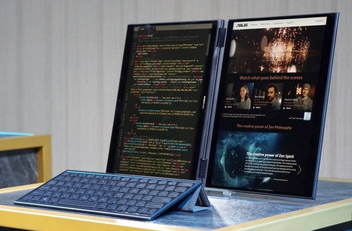 La doble pantalla permite configuraciones inéditas. (engadget)