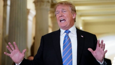  Trump habla con la prensa este martes tras reunirse con los republicanos de la Cámara de Representantes MANDEL NGAN (afp) / atlas 