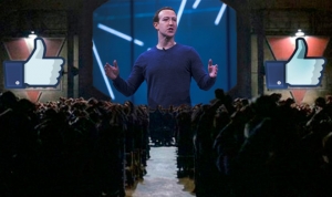 Fotomontaje de Mark Zuckerberg a partir de un fotograma de la película 1984