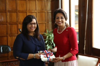 Primera dama Cándida Montilla de Medina visita a homóloga peruana, Maribel Díaz de Vizcarra