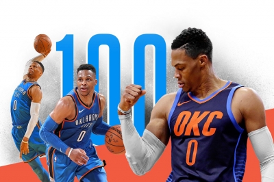 Westbrook el tercer jugador que más rápido alcanza la marca 100 Triples-Dobles