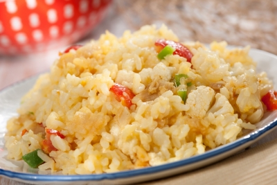 Arroz con bacalao y coliflor