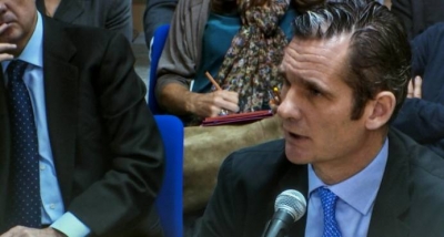 Imagen de archivo de Iñaki Urdangarin, marido de la Infanta Cristina, cuando era interrogado por el fiscal Anticorrupción Pedro Horrach, ante el tribunal de la Audiencia de Palma en el juicio del caso Nóos. (EFE/Cati Cladera) 